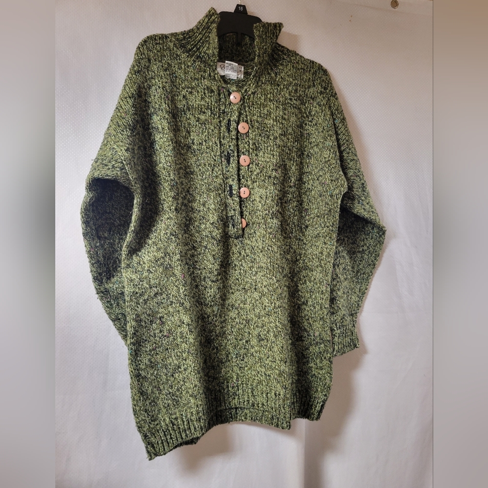 Reference Point Quarter Button Sweater Size Small Acrylic wool Blend